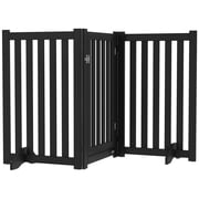 PawHut Dog Gate 3-Panel Foldable with Feet for Medium Dogs and Below, Black