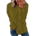 thumbnail image 2 of Meichang Chandails à Col Rond pour Femmes Décontractés à Manches Longues Chandails à Enfiler Hauts Unis Coupe Ample Printemps Hiver Chandail en Molleton en Liquidation, 2 of 6