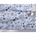 thumbnail image 2 of Soimoi Blue Poly Georgette Fabric Star & Snowflakes Text Print Fabric by the Yard 42 Inch Wide, 2 of 5