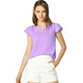 thumbnail image 1 of INSPIRE CHIC Blouse Haut pour Femme à Col en V, de Travail Décontracté, à Manches Courtes, 1 of 6