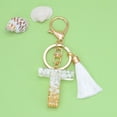 thumbnail image 1 of Clearance! New White Tassel Letter Key Chain Crystal Drop Pendant Fashionable Bag Key Chain Limited Time Deal Sales Today #74, 1 of 2