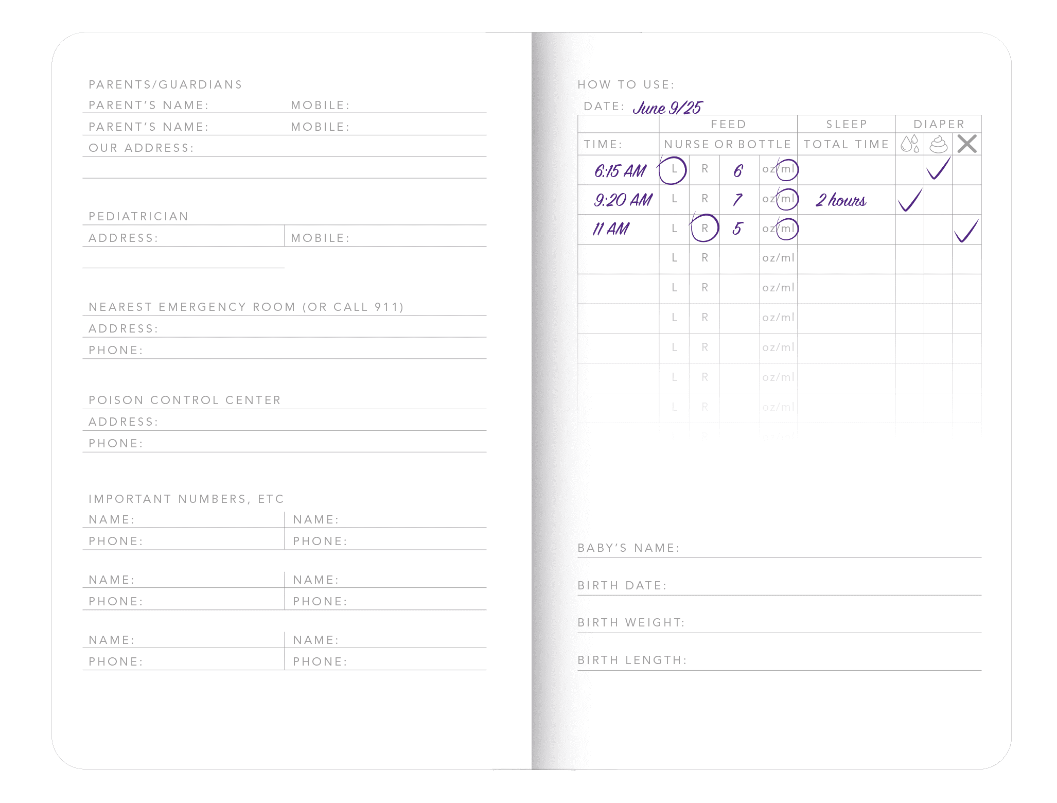 Mead Moments Pocket Journal - Feed & Sleep