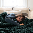 thumbnail image 1 of Comtest Chunky Knit Throw Blanket Chenille, Dark Green, 71"x80"(Queen Size), 1 of 6