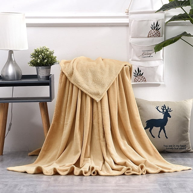 CEHVOM Super Soft Warm Solid Warm Micro Plush Fleece Blanket Throw Rug Sofa Bedding Clearance