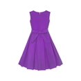 thumbnail image 2 of Girls Dress Color Block Contrast Bow Tie Purple White Party 10 Years, 2 of 6