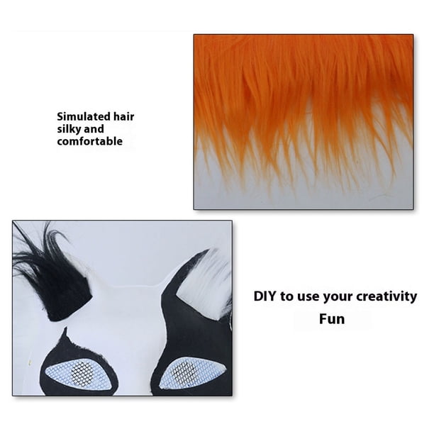 Pesoncarl – Kit De Masque Therian Half-face – 6 Masques Chat + Accessoires Laine, Tissu Mesh, Adhésifs – DIY Halloween Cosplay Rôle