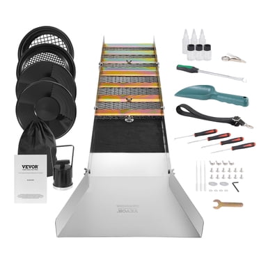 VEVOR Trousse Complète de Panoramique d'Or pour Boîte à Écluses, Équipement d'Extraction d'Or en Alliage d'Aluminium Pliant de 50 Pouces, Trousse de Prospection d'Or de 23 Pcs avec Panoramique Doré