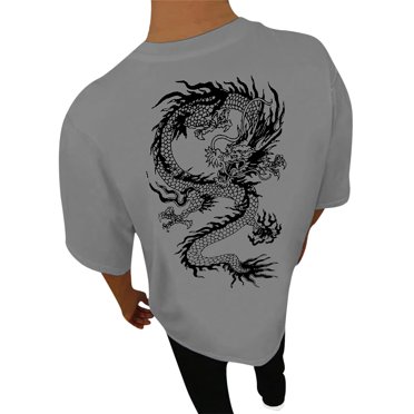 Ramiter T-Shirt Homme T-Shirts pour Hommes Surdimensionné Décontracté Col Rond Haut en Coton Manche Courte Rappeur Mode Urbaine Gris,m