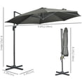 thumbnail image 3 of Outsunny Parasol Suspendu Déporté pour Patio ⌀ 9,6 Pieds, Mât en Aluminium, Rotation à 360°, 3 of 10