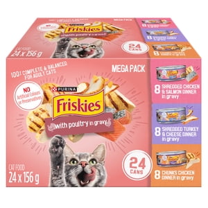Friskies Avec la volaille dans le pack de variétés de gravy, aliments pour chats humides 24 x 156 g
