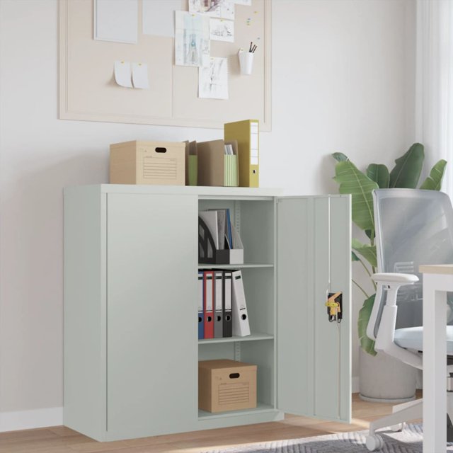 vidaXL Armoire à Dossiers Gris Clair 90x40x105 cm Acier