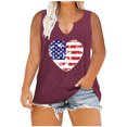 thumbnail image 1 of Birdeem Women Oversize Summer Women Printed V-Neck Tank Sleeveless Tee Plus Tops, 1 of 7