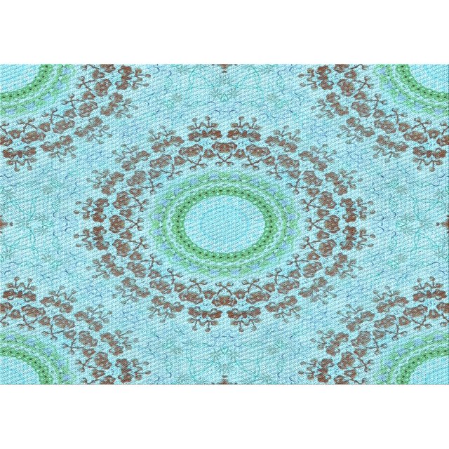 Ahgly Tapis Rectangulaire Lavable en Machine Intérieur Transitionnel Bleu, 2 Pieds x 4 Pieds
