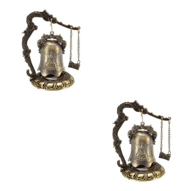 VONKY Dragon Fengshui Bell Good Luck Bless Home Decor Desk for Buddha 7x7x12cm 2Set