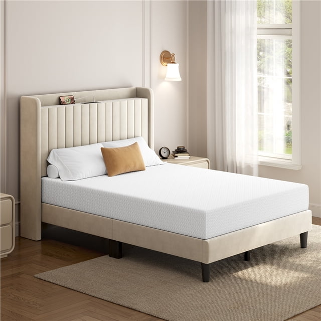 Yaheetech 8-Inch Full Gel-Infused Memory Foam Mattress with Green Tea Scent, White