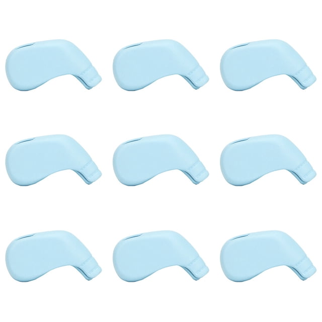 9 Pieces Golf Club Cover Waterproof Irons TPE Waterproof Iron Putter Head Covers Travel Replacement Protector Removable Accessories Gifts Sky Blue