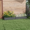 thumbnail image 2 of Outsunny Wooden Raised Garden Bed 2 Planter Box with Fabric Liner for Home Planting, 2 of 10