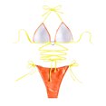 thumbnail image 4 of Qertyioot Women Bandeau Bandage Bikini Set Love Drawstring, 4 of 6
