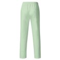 thumbnail image 3 of MAWCLOS Mens Trousers Drawstring Pants Solid Color Bottoms Fitted Home Elastic Waist Loungewear Green L, 3 of 3