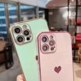 thumbnail image 3 of For iPhone Case,Cute Glitter Plating Loving Heart Pattern Side Print Design for Girls Women,Luxurly Screen Camera Protection Shockproof Soft Bumper Silicone Cover, 3 of 7