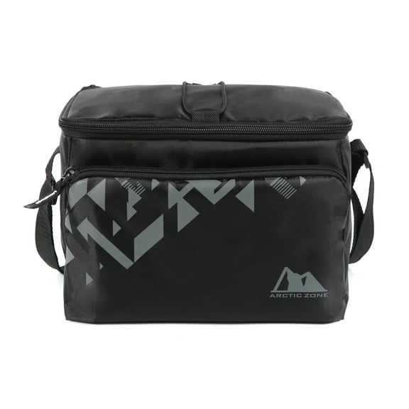 Boîte à lunch thermique Jumbo HardBody® Arctic Zone avec bloc réfrigérant, intérieur isolé et extérieur durable en polyester, noire