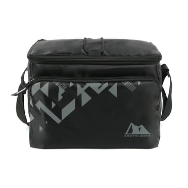 Arctic Zone jumbo hardbody lunch box with ice pack, insulated interior, and durable polyester exterior, Black