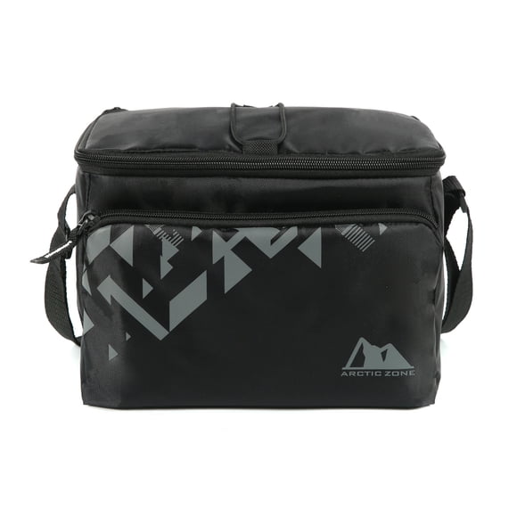 Arctic Zone jumbo hardbody lunch box with ice pack, insulated interior, and durable polyester exterior, Black