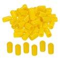 thumbnail image 1 of Unique Bargains 50 Pcs Capuchons d'Extrémité en Caoutchouc 8 mm Couvercle PVC Vinyle Protecteur de Filetage de Vis Capuchons Ronds pour Tablette en Fil Jaune, 1 of 4