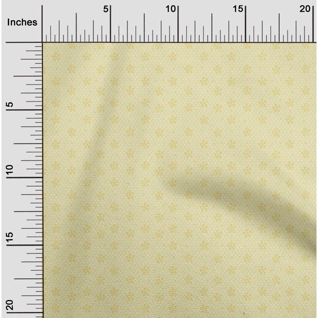 oneOone Cotton Poplin Fabric Honeycomb & Dotted Floral Block Printed Craft Fabric BTY 56 Inch Wide
