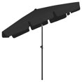 thumbnail image 3 of vidaXL Parasol de Plage Noir 200x125 cm, 3 of 5