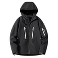 thumbnail image 4 of Lovzfmll Men's Rain Jacket Waterproof Windproof Hooded Outdoor Shell Black, L, 4 of 6