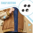 thumbnail image 2 of 100 Pieces Snap Button Children Jacket Trousers Pants Simple Snap Button Assortment Design Round Press Stud Assorted Kit DIY Crafting Silver 8mm, 2 of 9