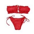 thumbnail image 1 of Women Swimwear Sets Strap-Free Backless Bra Triangle Panties, 1 of 4