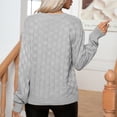 thumbnail image 4 of Dvkptbk Sweaters for Women Femmes Solide Plaid Col Rond Pull Mode Casual Pull à Manches Longues Tricot Clothes sur l'Autorisation, 4 of 6