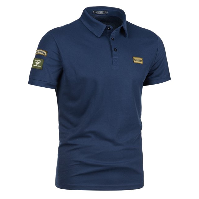 BOBOGOJP Polos de Golf pour Hommes à Évacuation de l'Humidité à Manches Courtes, Polo Décontracté (Marine, TG)