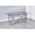 thumbnail image 1 of K-Living Livya Tempered Glass Dining Table Top with Chrome Stainless Steel Base, 1 of 1