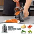 thumbnail image 4 of Jiarui Râpe à Fromage Rotative avec Poignée, Trancheuse Râpe pour Légumes et Fromage pour Cuisine, 3 Lames Interchangeables pour Fromage, Pomme de Terre, Courgette, Noix, Chocolat - Gris, 4 of 5