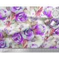 thumbnail image 3 of Soimoi Moss Tissu Georgette Feuilles & Fleurs Roses Tissu de Couture Yard 42 Pouces de Large, 3 of 3