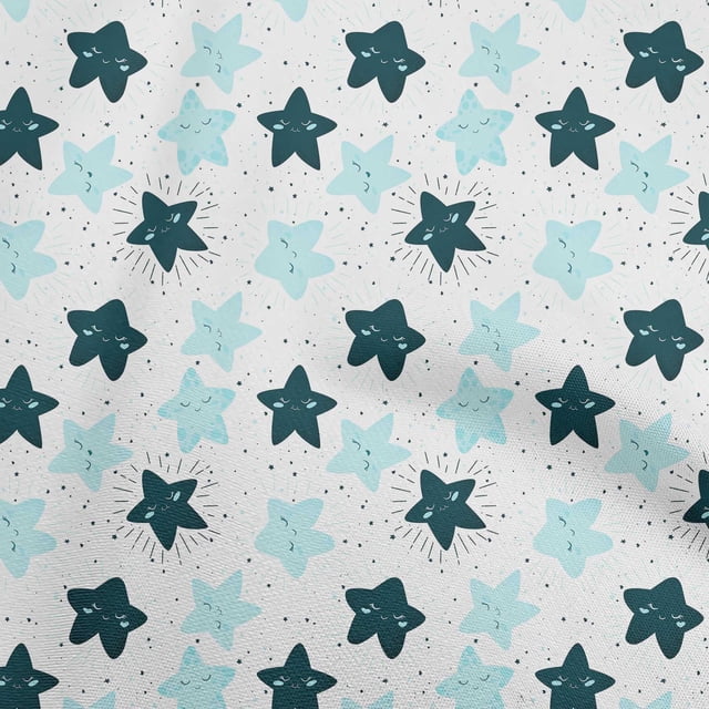 oneOone Silk Tabby Aqua Blue Fabric Kawai Sewing Craft Projects Fabric Prints By Yard 42 Inch Wide-D2