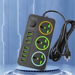 Clearance! 3 Outlets Power Strip Surge Protector 3000W Multi Plug Outlet With 7 USB On Off Botton 78.7in Extension Cord With Multiple USB Outlets For Office Dorm Room Deal of The Day Today