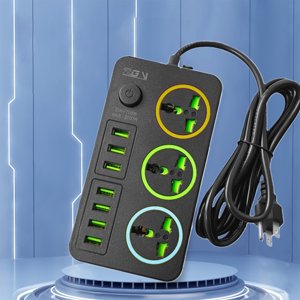 Clearance! 3 Outlets Power Strip Surge Protector 3000W Multi Plug Outlet With 7 USB On Off Botton 78.7in Extension Cord With Multiple USB Outlets For Office Dorm Room Deal of The Day Today