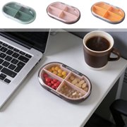 pstuiky Moisture Proof Pill Organizer 4 Grids Weekly Medication Box Removable Individual Containers Portable Travel Case Mini Storage Box for Vitamins & Supplements Daily Pill Dispenser