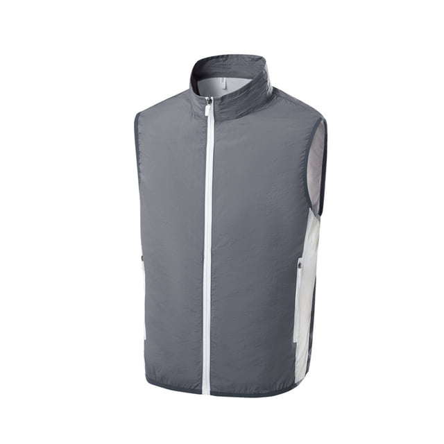 ZheElen Waterproof And Windproof Cooling Vest For Outdoor Activities Microporous Sweat Dark grey S