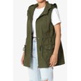 thumbnail image 3 of TheMogan Veste Utilitaire Sans Manches à Cordon, Coupe Ample, pour Femmes Grande Taille, Style Militaire, 3 of 7