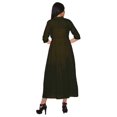 thumbnail image 4 of Moomaya Long Button Down Shirts For Women Front Slit A-Line Kurtis Summer Kurta, 4 of 5
