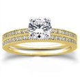 thumbnail image 1 of 14K Yellow Gold 3/4ct Round Diamond Vintage Engagement Pave Ring Set, 1 of 2