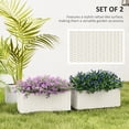 thumbnail image 4 of Outsunny Lot de 2 Bacs à Plantes de 20 Pouces pour Rambarde, Pots de Fleurs Suspendus, Blanc, 4 of 10