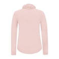 thumbnail image 4 of BiZtdJrK Women's Summer Tops Casual Long Sleeve Face Mask for Sun Protection Shirts Loose Solid Color Lightweight Going Out Tops Pink L Spring Savings, 4 of 6