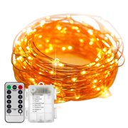 20m/65.6ft 200 LED Fairy Lights Copper Wire Christmas String Lights 8 Lighting Modes with Remote Control Powered by 3 AA Batteries Suitable for Weddings, Parties, Patios, Gardens, and Home Decorations