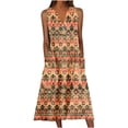 thumbnail image 1 of Ovzne Robes d'Été pour Femmes Robe de Plage Robe d'Été Décontractée pour Femmes Dégradé Sans Manches Col en V Longue Robe Robe de Printemps Liquidation, 1 of 4